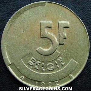 1992 Baudouin Belgian 5 Francs (Dutch) (Reverse)