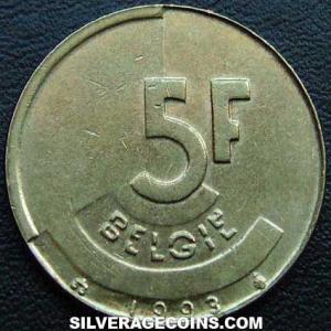 1993 Baudouin Belgian 5 Francs (Dutch) (Reverse)