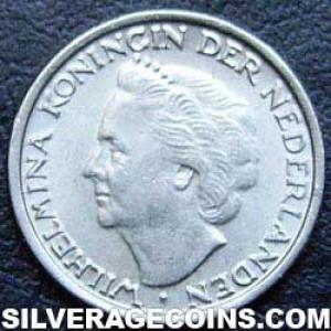 1948 Wilhelmina I Dutch Nickel 10 Cents (Obverse)