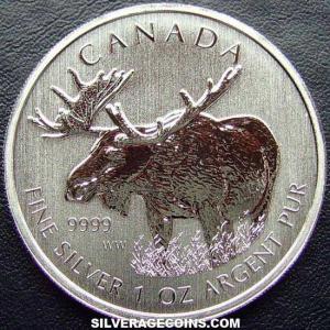 2012 Elizabeth II Canadian 5 Dollars 1 Ounce Silver (Moose) (Reverse)