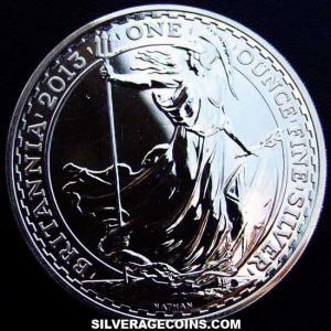 2013 Elizabeth II 2 Pounds 1 Ounce Silver Britannia (Reverse)