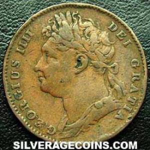 1823 George IV British "Laureate Head" Farthing (Obverse)