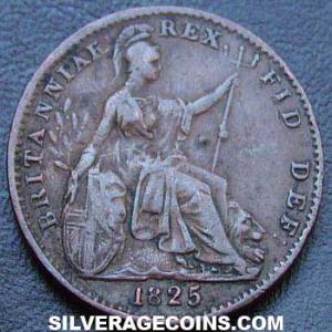 1825 George IV British "Laureate Head" Farthing (Reverse)