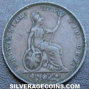 1826 George IV British "Bare Head" Farthing (Reverse)