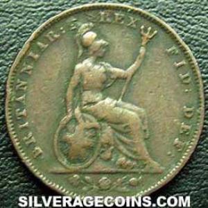 1830 George IV British "Bare Head" Farthing (Reverse)