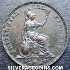 1834 William IV British Farthing (Reverse)