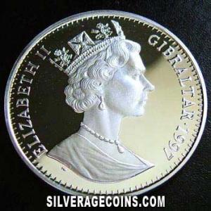 1997 Proof Elizabeth II Gibraltar Silver Crown (Birthday) (Obverse)