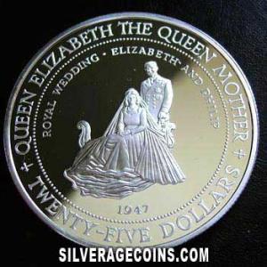 1994 Proof Elizabeth II Jamaican 25 Dollars Silver (Anniversary) (Reverse)