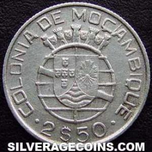 1938 Mozambican Silver 2 1/2 Escudos (Reverse)