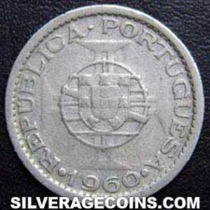1960 Mozambican Silver 5 Escudos (Obverse)