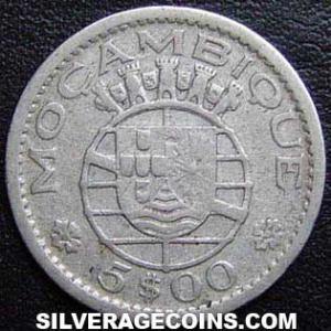 1960 Mozambican Silver 5 Escudos (Reverse)