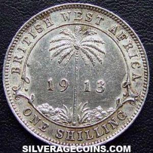1913 George V British West Africa Silver Shilling (Reverse)