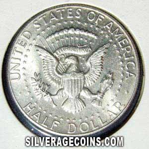 Medio Dólar Revestido de Plata "Kennedy" Estadounidense 1969 D (Reverso)