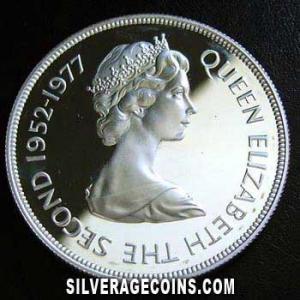 ND (1977) Proof Elizabeth II Jersey Silver 25 Pence (Jubilee) [Box] (Obverse)
