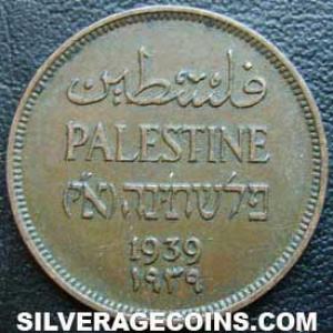 1939 Palestinian Bronze 1 Mil (Obverse)