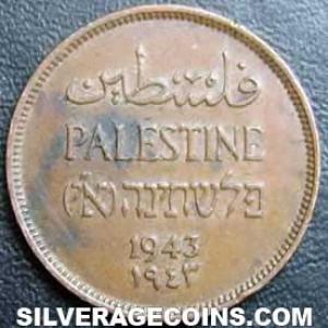 1943 Palestinian Bronze 1 Mil (Obverse)
