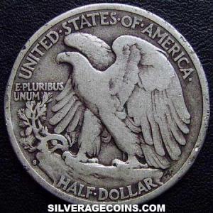 1929 S United States "Walking Liberty" Silver Half Dollar (Reverse)