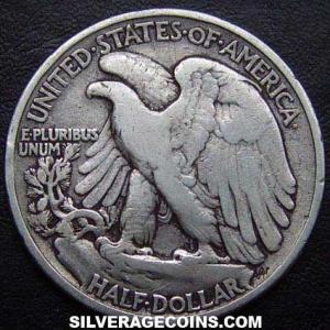 1937 United States "Walking Liberty" Silver Half Dollar (Reverse)