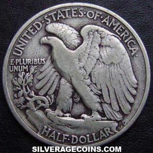 1939 United States "Walking Liberty" Silver Half Dollar (Reverse)