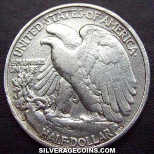 1939 D United States "Walking Liberty" Silver Half Dollar (Reverse)