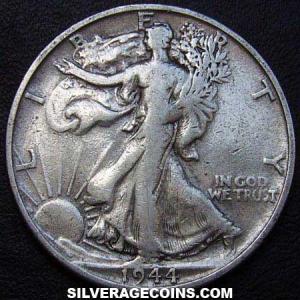 1944 S United States "Walking Liberty" Silver Half Dollar (Obverse)