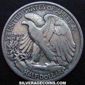 1944 S United States "Walking Liberty" Silver Half Dollar (Reverse)