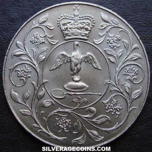 25 Peniques Nuevos Británicos de Isabel II (Jubileo de Plata) 1977 (Reverso)