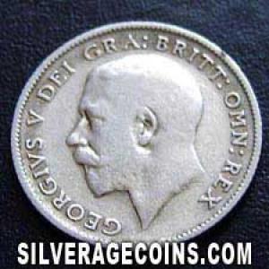 1922 George V British Silver Sixpence (.500) (Obverse)