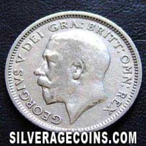 1925-3C George V British Silver Sixpence (.500) (Obverse)