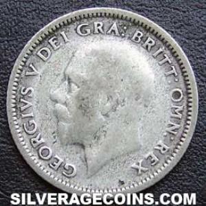 1926-3C George V British Silver Sixpence (.500) (Obverse)