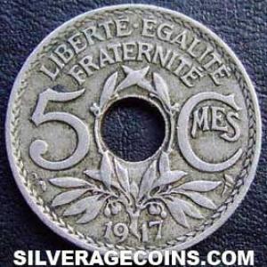 1917 French 5 Centimes (large) (Reverse)