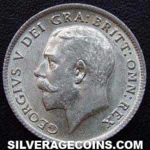 1911-2B George V British Silver Sixpence (.925) (Obverse)