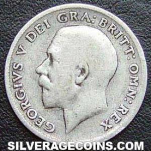 1911-2A George V British Silver Sixpence (.925) (Obverse)