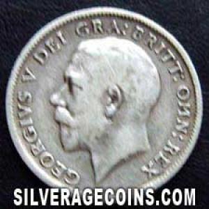 1913 George V British Silver Sixpence (.925) (Obverse)