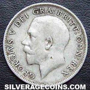 6 Peniques de Plata Británicos de Jorge V (.925) 1915 (Anverso)
