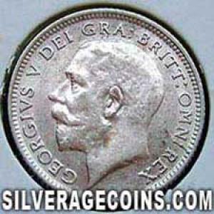 6 Peniques de Plata Británicos de Jorge V 1926-4C (Anverso)