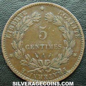1888 A French Bronze 5 Centimes (Reverse)