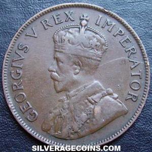 1926 George V South African Bronze Penny (Obverse)
