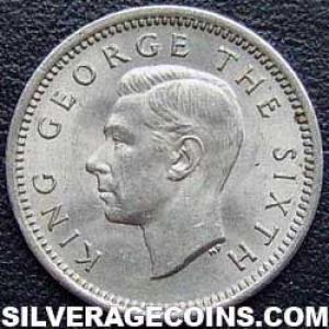 1948 George VI New Zealander Threepence (Obverse)