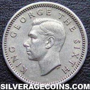 1952 George VI New Zealander Threepence (Obverse)
