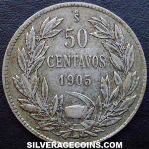 1905 Chilean Silver 50 Centavos (Reverse)
