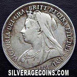 Chelín "Widow Head" de Plata Británico de Victoria 1895 (Anverso)