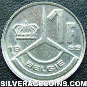 1989 Kind Baudouin Belgian Franc (Dutch) (Reverse)