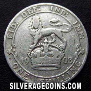 Chelín de Plata Británico de Eduardo VII 1903 (Reverso)