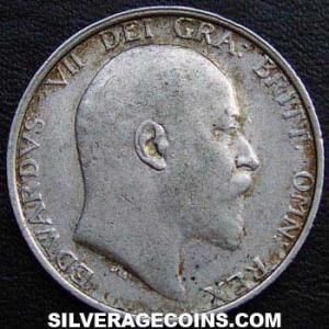 Chelín de Plata Británico de Eduardo VII 1907 (Anverso)