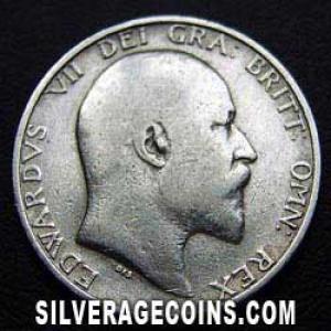 1908 Edward VII British Silver Shilling (Obverse)
