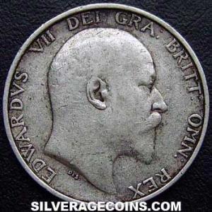 1910 Edward VII British Silver Shilling (Obverse)