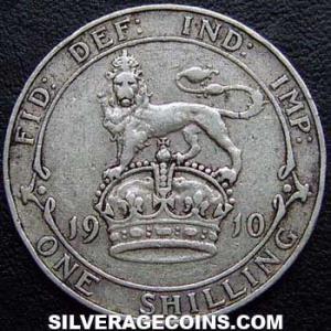 1910 Edward VII British Silver Shilling (Reverse)