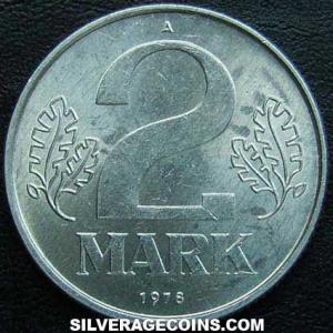 2 Marcos de la República Democrática Alemana 1978 A (Reverso)