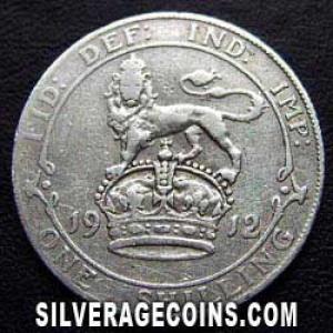 1912-3A George V British Silver Shilling (type 1) (Reverse)